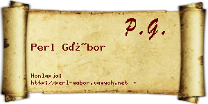 Perl Gábor névjegykártya