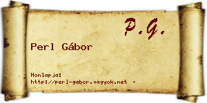 Perl Gábor névjegykártya